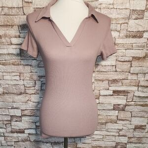 Hdm Women's Mauve Collared Top